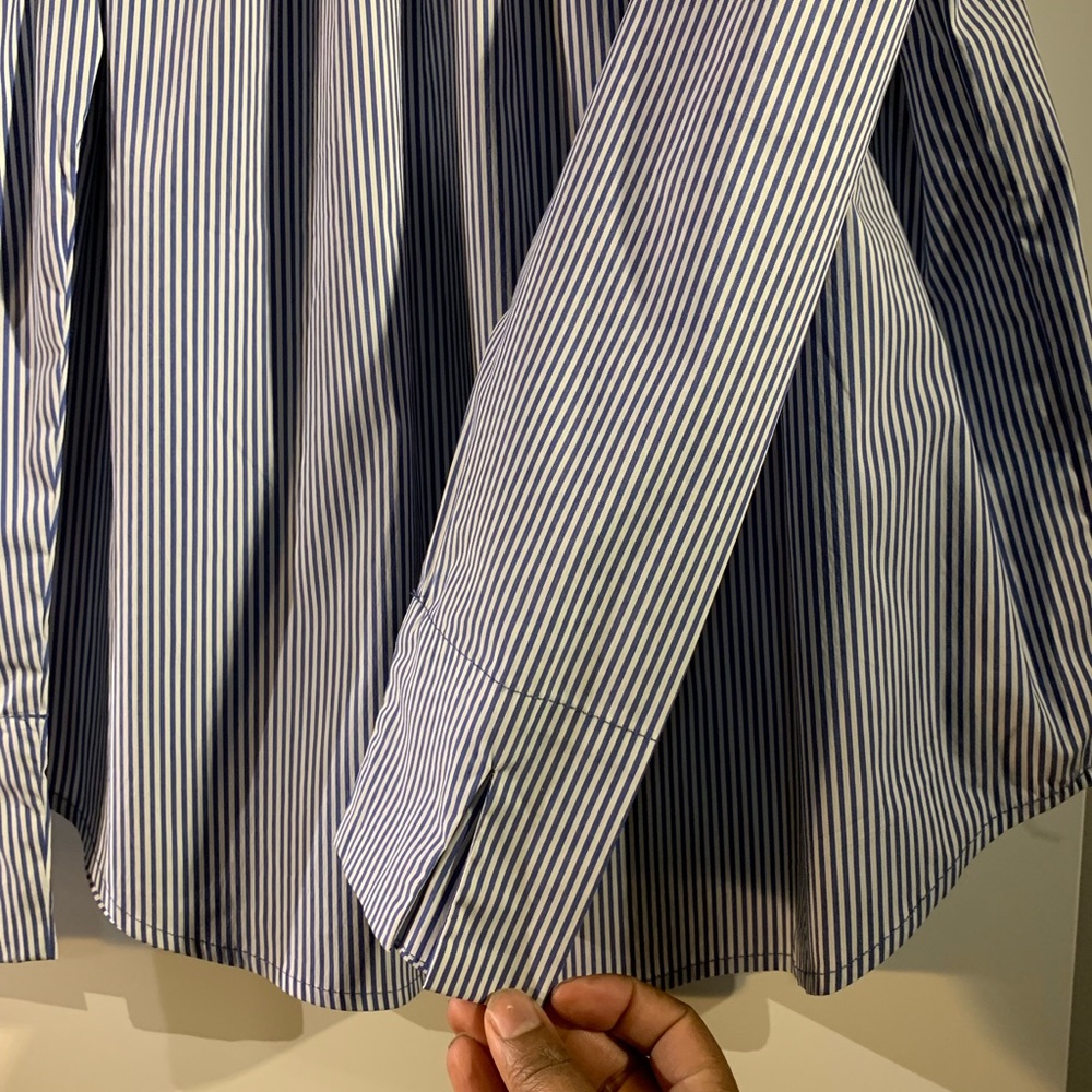 Stripe strapless long sleeve top